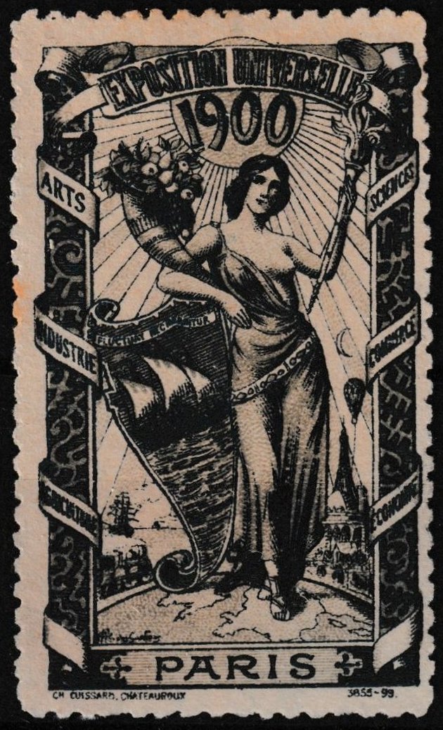 France : Vignettes Exposition Universelle, Paris, 1900 Cinderellas  Reklamemarken vinetas